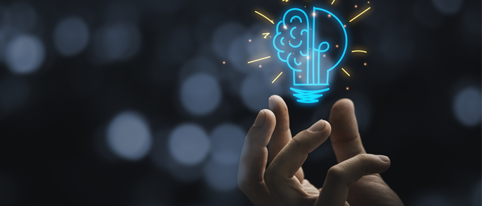 hand holding an illustrated lightbulb